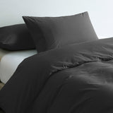 Royal Comfort 100% Jersey Cotton Quilt Cover Set Ultra Soft Bedding Luxurious - King - Charcoal Marle - Top-Down View