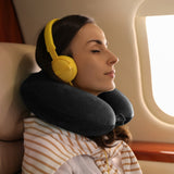 Milano Decor Memory Foam Travel Neck Pillow With Clip Cushion Support Soft Black - Front View