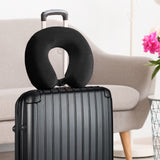 Milano Decor Memory Foam Travel Neck Pillow With Clip Cushion Support Soft Black - Side View