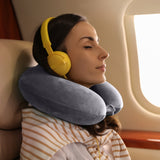 Milano Decor Memory Foam Travel Neck Pillow With Clip Cushion Support Soft Grey - Front View