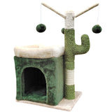 4Paws Cat Tree Scratching Post House Furniture Bed Cactus Play 70cm Green - Close-Up Angle