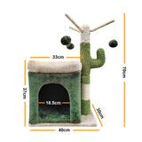 4Paws Cat Tree Scratching Post House Furniture Bed Cactus Play 70cm Green - Extra Image