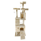 4Paws Cat Tree Scratching Post House Furniture Bed Luxury Plush Play 180cm - Beige - Extra Image
