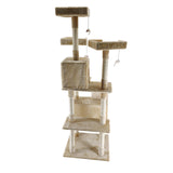 4Paws Cat Tree Scratching Post House Furniture Bed Luxury Plush Play 180cm - Beige - Extra Image