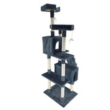 4Paws Cat Tree Scratching Post House Furniture Bed Luxury Plush Play 180cm - Grey - Close-Up Angle