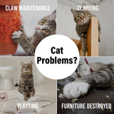 4Paws Cat Tree Scratching Post House Furniture Bed Luxury Plush Play 200cm - Beige - 45-Degree Angle