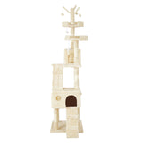 4Paws Cat Tree Scratching Post House Furniture Bed Luxury Plush Play 200cm - Beige - Close-Up Angle