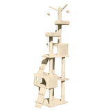 4Paws Cat Tree Scratching Post House Furniture Bed Luxury Plush Play 200cm - Beige - Extra Image
