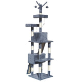 4Paws Cat Tree Scratching Post House Furniture Bed Luxury Plush Play 200cm - Grey - Low Angle