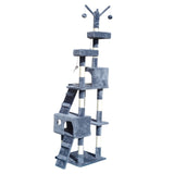 4Paws Cat Tree Scratching Post House Furniture Bed Luxury Plush Play 200cm - Grey - Extra Image