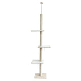 4Paws Cat Tree Scratching Post House Furniture Bed Luxury Plush Play 230cm - Beige - Close-Up Angle