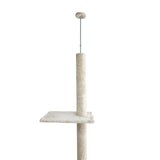 4Paws Cat Tree Scratching Post House Furniture Bed Luxury Plush Play 230cm - Beige - Low Angle