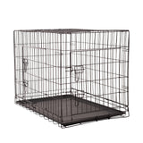 4Paws Dog Cage Pet Crate Cat Puppy Metal Cage ABS Tray Foldable Portable Black - 36 - Black