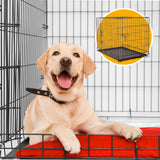 4Paws Dog Cage Pet Crate Cat Puppy Metal Cage ABS Tray Foldable Portable Black - 36 - Black - Side View