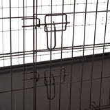 4Paws Dog Cage Pet Crate Cat Puppy Metal Cage ABS Tray Foldable Portable Black - 36 - Black - Close-Up Angle