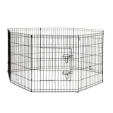 4Paws 8 Panel Playpen Puppy Exercise Fence Cage Enclosure Pets Black All Sizes - 24 - Black