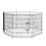 4Paws 8 Panel Playpen Puppy Exercise Fence Cage Enclosure Pets Black All Sizes - 24 - Black - 45-Degree Angle