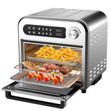 Kitchen Couture 10 Litre Compact Air Fryer Oven Oil Free Cooking Silver - 45-Degree Angle