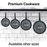 Stone Chef Forged Frying Pan Cookware Kitchen Fry Pan Black 24cm - Low Angle