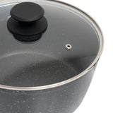 Stone Chef Forged Saucepan With Lid Cookware Kitchen Black 20cm - Low Angle