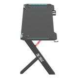 Dyskord Gaming Table Desk Office Desktop Steel LED RGB Lighting - 45-Degree Angle