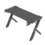 Dyskord Gaming Table Desk Office Desktop Steel LED RGB Lighting - Low Angle