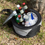 Havana Outdoors 2-IN-1 BBQ Grill Cooler Combo Set Outdoor Camping Picnic - Rear View