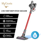 MyGenie H20 PRO Wet Mop 2-IN-1 Cordless Stick Vacuum Cleaner Handheld Recharge - Red - Front View
