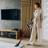 MyGenie H20 PRO Wet Mop 2-IN-1 Cordless Stick Vacuum Cleaner Handheld Recharge - Red - 45-Degree Angle