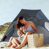 Havana Outdoors Beach Umbrella 2.4M Outdoor Garden Beach Portable Shade Shelter - Red - Side View