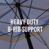 Havana Outdoors Beach Umbrella 2.4M Outdoor Garden Beach Portable Shade Shelter - Red - Extra Image