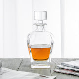 Novare Oval Whiskey Decanter Bottle With 4 Whiskey Glasses Set - Side View