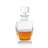 Novare Oval Whiskey Decanter Bottle With 4 Whiskey Glasses Set - Top-Down View