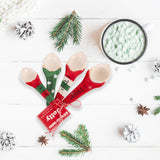 Bread and Butter Gnome Measuring Spoons - 4 Pack - Green/ Red/ White - Front View
