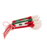 Bread and Butter Gnome Measuring Spoons - 4 Pack - Green/ Red/ White - Side View