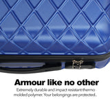 Milano Decor Luxury Travel Luggage Set 3 Piece ABS Hard Case Durable Lightweight - Blue - Side View
