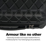 Milano Decor Luxury Travel Luggage Set 3 Piece ABS Hard Case Durable Lightweight - Black - Side View