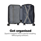 Milano Decor Luxury Travel Luggage Set 3 Piece ABS Hard Case Durable Lightweight - Black - Top-Down View