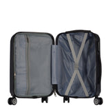 Milano Decor Luxury Travel Luggage Set 3 Piece ABS Hard Case Durable Lightweight - Black - Rear View