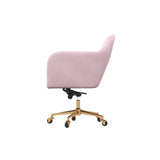 Casa Decor Arles Velvet Office Chair Mid Back Swivel Height Adjustable Blush - Close-Up Angle