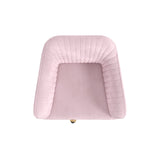 Casa Decor Arles Velvet Office Chair Mid Back Swivel Height Adjustable Blush - Low Angle