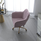 Casa Decor Arles Velvet Office Chair Mid Back Swivel Height Adjustable Blush - Extra Image