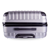Milano Premium 3pc ABS Luggage Suitcase Luxury Hard Case Shockproof Travel Set - Silver - Close-Up Angle