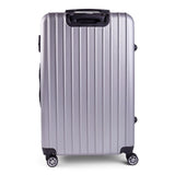 Milano Premium 3pc ABS Luggage Suitcase Luxury Hard Case Shockproof Travel Set - Silver - Side View