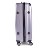 Milano Premium 3pc ABS Luggage Suitcase Luxury Hard Case Shockproof Travel Set - Silver - 45-Degree Angle