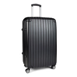 Milano Premium 3pc ABS Luggage Suitcase Luxury Hard Case Shockproof Travel Set - Black - Rear View