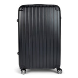 Milano Premium 3pc ABS Luggage Suitcase Luxury Hard Case Shockproof Travel Set - Black - Front View