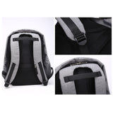 Anti Theft Backpack Waterproof bag School Travel Laptop Bags USB Charging - Grey - Side View