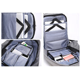 Anti Theft Backpack Waterproof bag School Travel Laptop Bags USB Charging - Grey - 45-Degree Angle