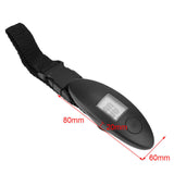 Portable Digital Luggage Scale Electronic Black Lightweight Travel Mass Weight - 45-Degree Angle